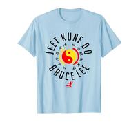 Bruce Lee Jeet Kune Do Chest Logo Maglietta, Uomo, Celeste, M