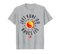 Bruce Lee Jeet Kune Do Chest Logo Maglietta, Uomo, Grigio Melange, S