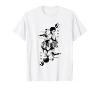 Bruce Lee Jeet Kune Do Many Poses Sketch Logo Maglietta