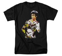 Bruce Lee T-Shirt Uomo Nera A Maniche Corte In Cotone 100% Preshrunk