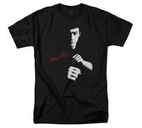 Bruce Lee The Dragon Awaits T-Shirt Uomo Nero 100% Cotone Manica Corta