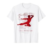 Bruce Lee The Dragon Flying Kick Silhouette Vintage Maglietta