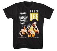Bruce Lee - Triple - Stampa Frontale Nera Maglietta A Maniche Corte Solid Adults