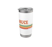 BRUCE Retro Personalizzato Nome Vintage Stripes Bicchiere termico in acciaio inox doppia parete