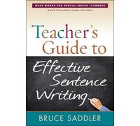 Bruce Saddler Teacher's Guide to Effective Sentence Writing (Tascabile)