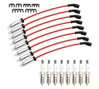 Bruce & Shark 8x Spark Plugs +Wires 10.5mm Set 19299585 per Chevy GMC 4.8L 5.3L 6.0L V8