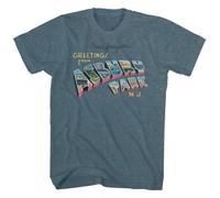 Bruce Springsteen Maglietta a Maniche Corte Unisex per Adulti, Ufficiale Merch Asbury Park, Blu, M, Blu, M