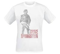 Bruce Springsteen T Shirt Hologram Distressed Logo Nuovo Ufficiale Uomo Bianca Size S