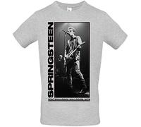 Bruce Springsteen Wintergarden Photo Uomo T-Shirt Grigio Sport XL 99% Cotone, 1% Viscosa Regular