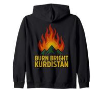 Brucia Bright Kurdistan Kurdish Pride Kurd Mountain Felpa con Cappuccio