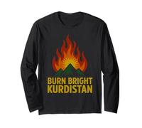 Brucia Bright Kurdistan Kurdish Pride Kurd Mountain Maglia a Manica