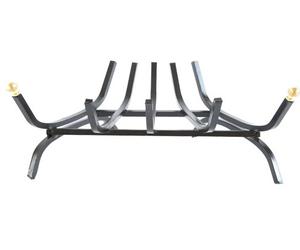 BRUCIALEGNA ANGOLARE cm. 47 in ferro quadro e ottone - accessori per camino