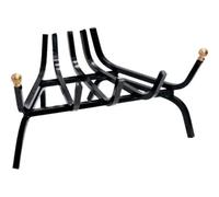 Brucialegna angolare x camino ferro battuto + pomi ottone cm 40