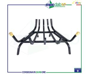 Brucialegna Brace Triangolare Per Camino In Ferro Battuto 5 barre 47x32x19 Cm