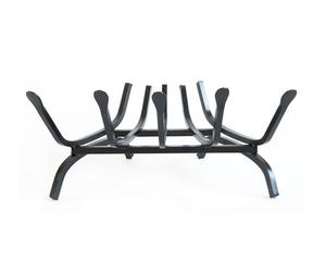 BRUCIALEGNA FORGIATO ANGOLARE CRUCCOLINI cm. 49 in ferro battuto per camino