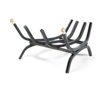 Brucialegna in ferro battuto nero per camino con pomoli in ottone 50 cm robusto e decorativo