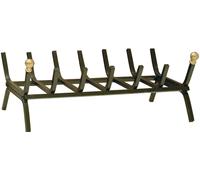 Brucialegna In Ferro con Pomoli in Ottone 30x29x20 cm Accessori per riscaldamen