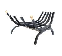 Brucialegna per camino caminetto in ferro pomelli ottone angolare 40 cm
