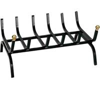 BRUCIALEGNA POGGIALEGNA LEGNA IN FERRO PESANTE PER CAMINO CON POMELLI IN OTTONE (50x30x26h cm)