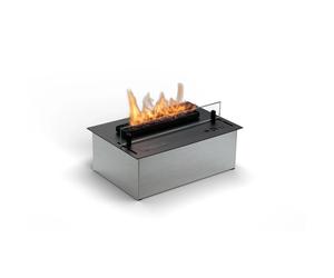 Bruciatore a Bioetanolo SENZO BURNER fornisce interno il fuoco in una forma compatta e confortevole Dimensioni ?28x26x h 14 cm peso 10 kg 2,5kW - riscalda circa 25 metri inox