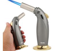 Bruciatore a butano Firepower Premium da cucina con blocco di sicurezza, regolabile, ricaricabile, versatile per applicazioni culinarie come Crème Brûlée (gas butano non incluso)