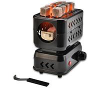 Bruciatore a carbone turbo multiuso 3D, bruciatore elettrico a carbone di cocco, con 2 zone di riscaldamento con pinze staccabili in acciaio inox, bruciatore a bobina da 1200 W