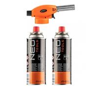 Bruciatore a gas avvitabile + 2 cartucce di gas butano, 227 G