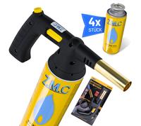 Bruciatore a Gas Bunsen Fiamma Ossidrica Saldatura Accendi-Gas + 4 Cartucce di
