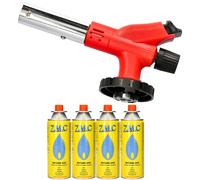 Bruciatore a Gas di Bunsen Fiamma Ossidrica Saldatura Accendi-Gas + 4 Cartucce