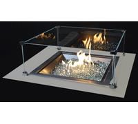 Bruciatore a Gas GPL da Incasso Effetto Camino 46x46x20 cm 9,7 kW in Acciaio Italkero Square