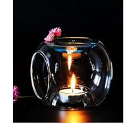 Bruciatore a olio di vetro Candela Aromaterapia Lampada a olio Regali e artigianato Decorazioni per la casa Forno aromatico (Blu)