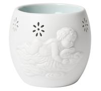 Bruciatore a olio in ceramica a forma di angelo, 9 cm, colore bianco, con design a cherubino, portacandela per aromaterapia, fragranza e decorazione per la casa (JR1518) (salvia)