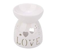 Bruciatore a olio - Lampada profumata notturna Bruciatore a olio essenziale in ceramica Candela Incenso Aromaterapia Stufa(Amore)