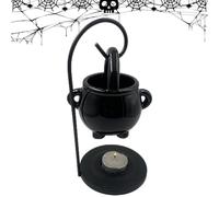 Bruciatore a olio per streghe, per Halloween, diffusore di aromi in ceramica, bruciatore per olio di candela, bruciatore decorativo con distribuzione uniforme del calore, decorazione per la casa per