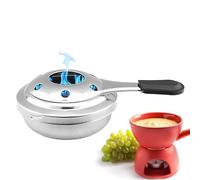 Bruciatore ad alcool, pentola calda per cioccolato e formaggio, in acciaio inox, portatile, attrezzatura da cucina sicura, accessorio da campeggio leggero con manico anti-scottatura, per interni ed