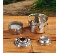 Bruciatore alcolico che brucia la fornace da campeggio per tè per il turista