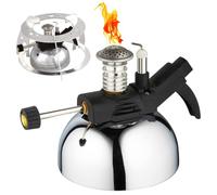 Bruciatore Bunsen portatile, bruciatore butano da laboratorio a fiamma regolabile, mini stufa per riscaldamento e cottura, 1300 ℃, design leggero con staffa in alluminio, capacità 36,5 g