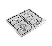 Bruciatore da campeggio, doppio bruciatore, 58 x 50 cm, piano cottura a gas/GPL, portatile, per esterni, barbecue, campeggio, fornello a gas, escursionismo, in acciaio inox, per campeggio e ristoranti