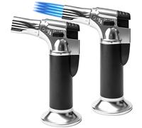Bruciatore da cucina ricaricabile, bruciatore da cucina regolabile con serratura di sicurezza, bruciatore a gas Bunsen per crème brulée, dessert, barbecue, campeggio, barbecue (butano non incluso)
