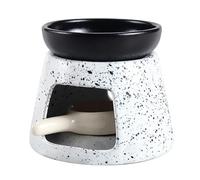Bruciatore decorativo in ceramica per olio essenziale, con base a candela, cucchiaio per tealight, per camera da letto e soggiorno, bruciatore per olio essenziale in ceramica