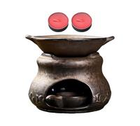 Bruciatore di aromaterapia,Diffusore decorativo in ceramica sicuro con 2 - Dispositivo di ghisa di riscaldamento Bruciatore | per Sala Yoga