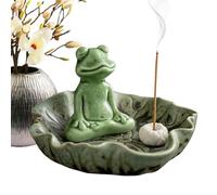Bruciatore di bacchette di incenso, porta incenso rana in ceramica artigianale, diffusore di aromi versatile per camera da soggiorno bagno cucina yoga esperienza di meditazione avvolgente mentre