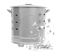 Bruciatore di carta - Barile di fuoco in acciaio inox con coperchio - Pattumiera esterna per rifiuti rifiuti in legno cortile giardino campeggio camino