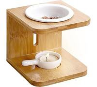 Bruciatore di cera in ceramica di bambù, bruciatore di oli essenziali, supporto per sciogliere la cera, scaldacera profumato con portacandele, scaldabagno per massaggi, lampada diffusore