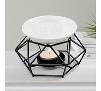 Bruciatore di essenze, bruciatore a olio in metallo e ceramica, diffusore di aromi portacandele, bruciatore di cera geometrico per casa ufficio camera da letto soggiorno yoga decorazioni regali