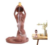 Bruciatore di incenso a cascata, bruciatore di incenso a riflusso, porta cono di incenso per donne che bagnano | decorazione per aromaterapia, statuetta in resina per la decorazione della casa