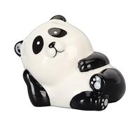 Bruciatore di incenso a forma di panda in porcellana bianca, simpatico e realistico porta bastoncini d’incenso, design adorabile di panda con impugnatura per la mano sinistra,