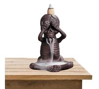 Bruciatore di incenso a forma di teschio, con decorazione a testa di morte, bruciatore di incenso a cono a riflusso di , l'arredamento domestico in stile classico crea un'atmosfera calda per