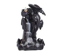 Bruciatore di Incenso a Riflusso di Fumo, Bruciatore di Incenso in Ceramica con 10 Coni di Incenso e LED, Cascata di Riflusso Drago Portaincenso Aromaterapia Decorazioni per la Casa