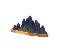 Bruciatore di incenso a riflusso in ceramica a forma di montagna, per camera da letto, con vassoio in bambù A02